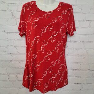 Apt 9 Soft Rayon Heart Print Short Sleeve Top Size XS